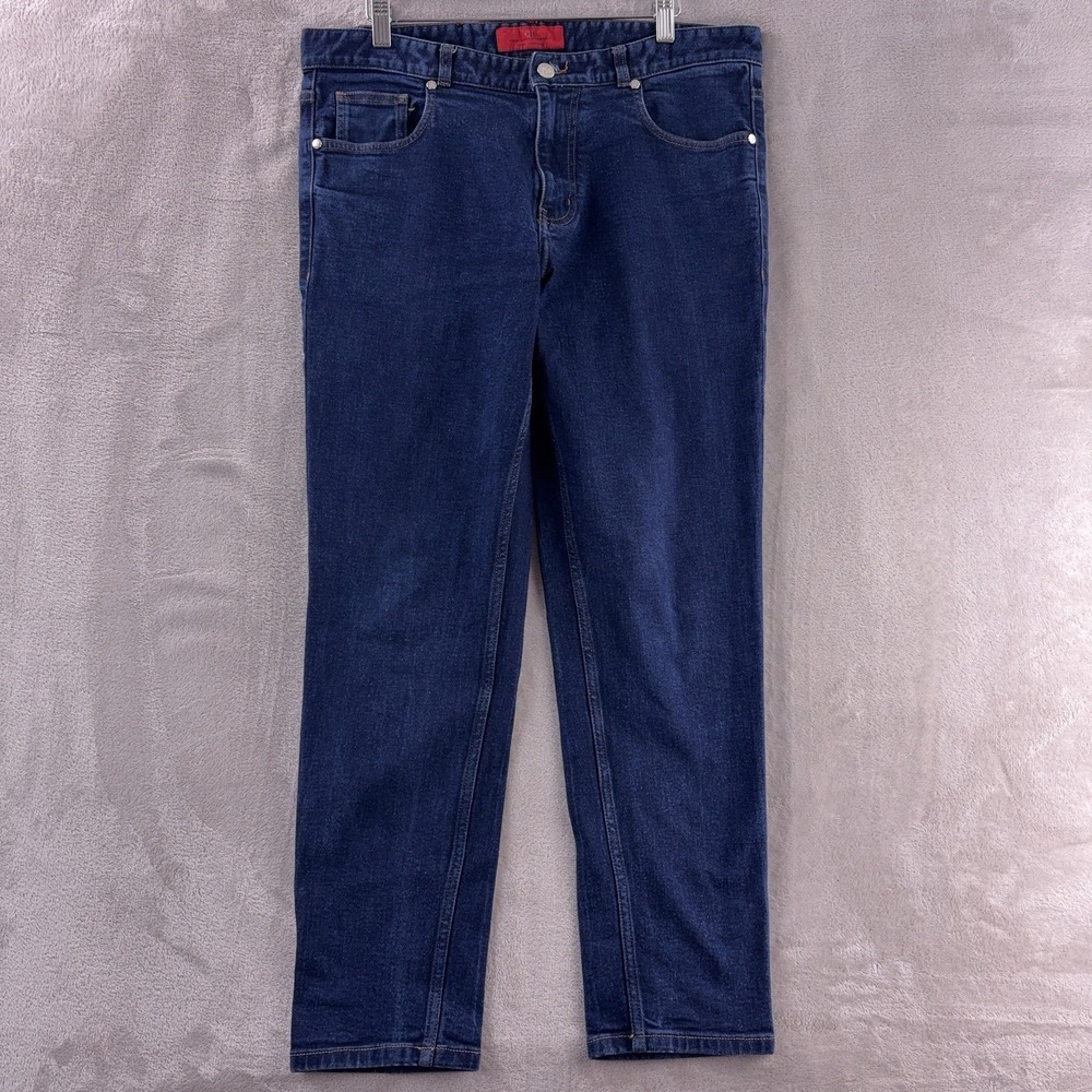 Carolina Herrera CH High Comfort Jeans Mens 36x27 Blue Straight Leg‎ Denim